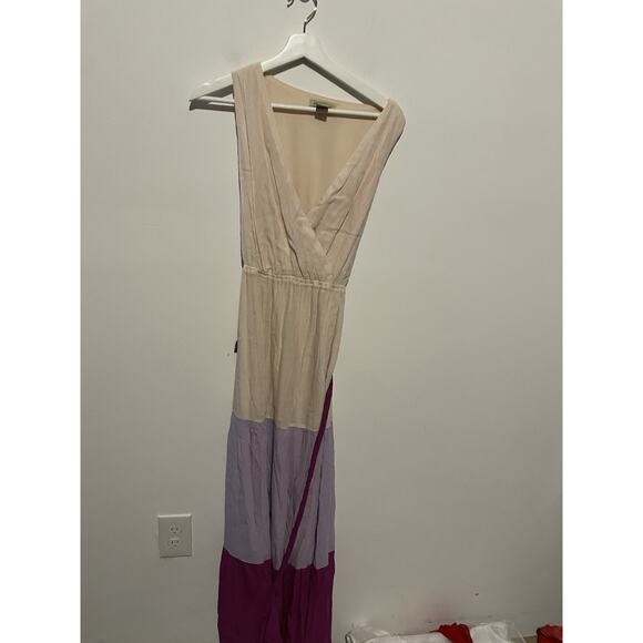 Flying Tomato Purple Lilac Cream Colorblock Maxi Dress sz Small - Picture 1 of 4